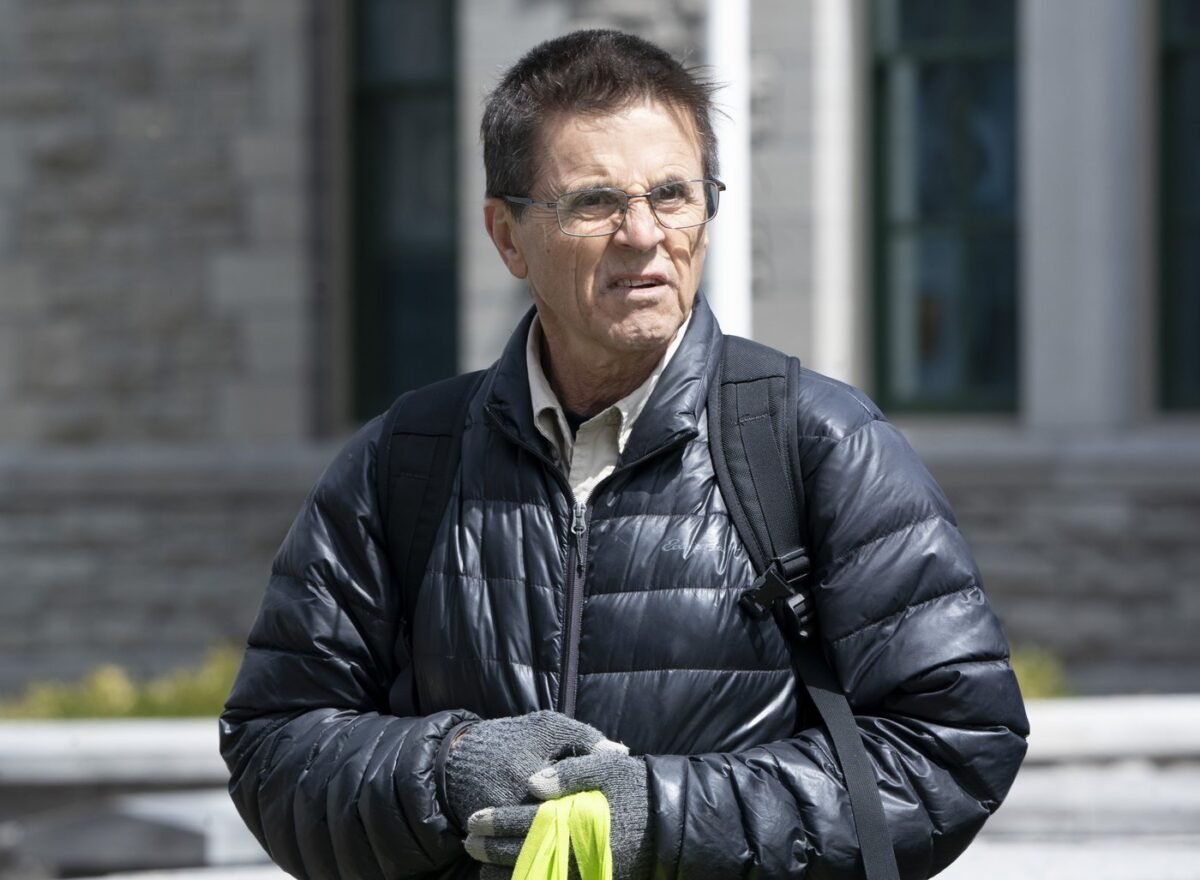Hassan Diab leaves a vigil with supporters in Ottawa, on April 21, 2023. (The Canadian Press/Adrian Wyld)