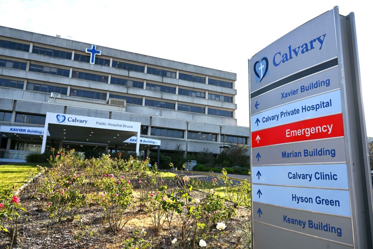 A generic view of Calvary Hospital in Canberra, Australia on May 11, 2023. (AAP Image/Lukas Coch)