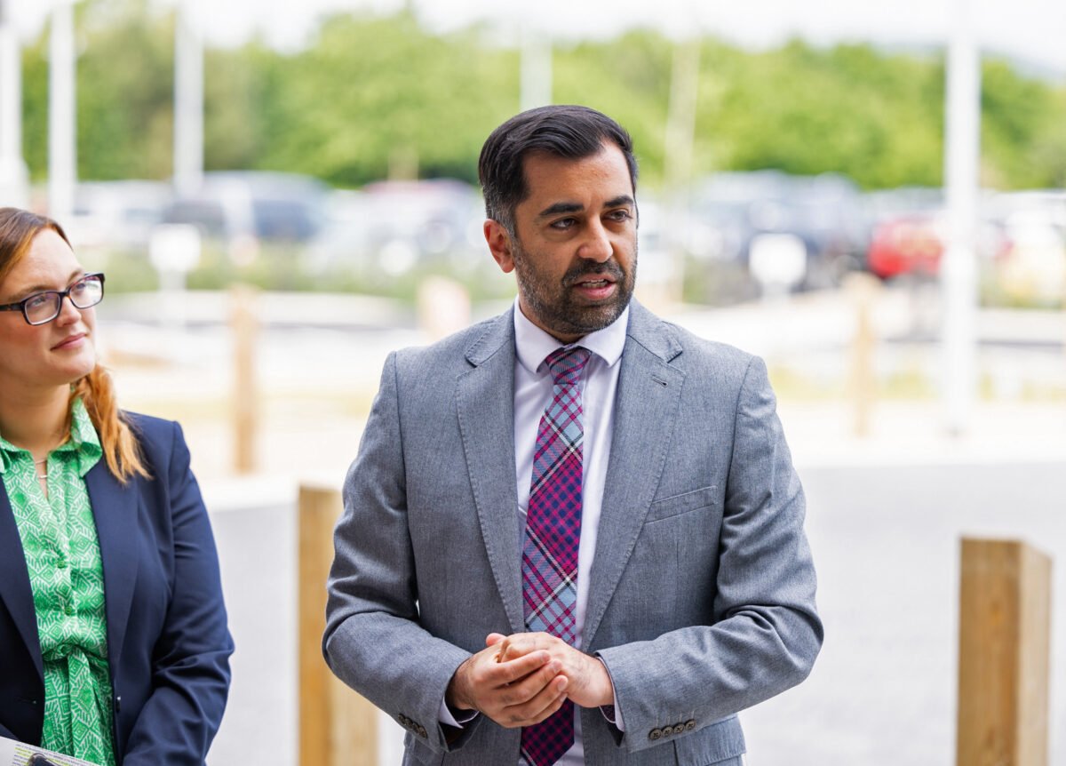 Scottish First Minister Humza Yousaf during a visit to the National Treatment Centre—Highland in Inverness, Scotland, on June 12, 2023. (Paul Campbell/PA Media)