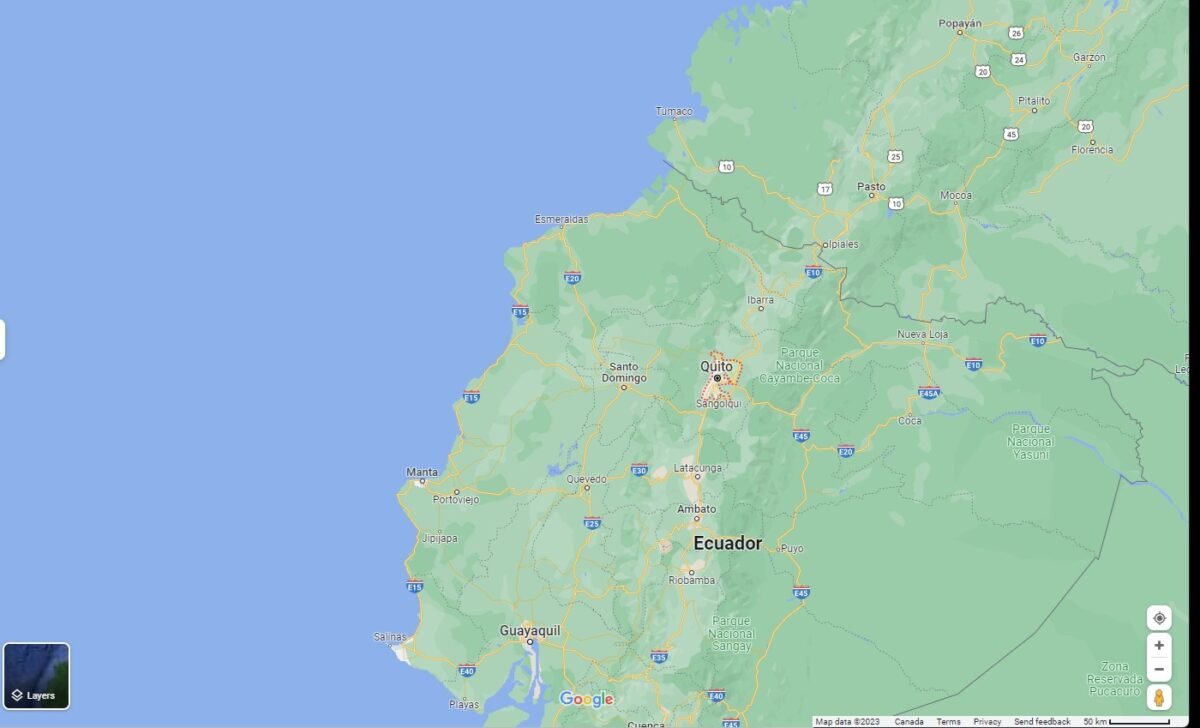 A 76-year-old woman who was declared dead at a hospital in Ecuador astonished her relatives by knocking on her coffin during her wake, and the incident has prompted a government investigation into the hospital. (Screenshot via Google Map)