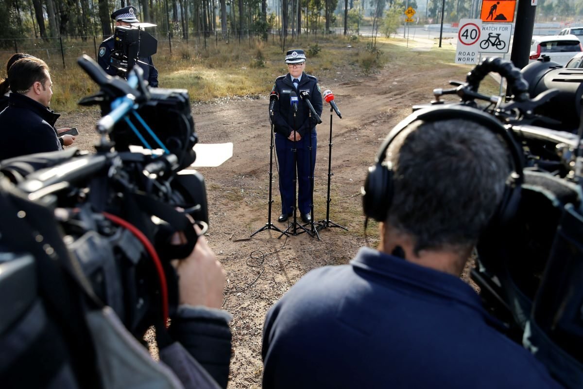 Acting Northern Region Commander Tracy Chapman addresses the media near the scene of a bus crash in the NSW Hunter Valley, Australia. Monday, June 12, 2023. As many as 10 people have been killed and at least 10 others have been injured in a bus crash in the NSW Hunter Valley, police say. Emergency services were called to the crash site about 11.30pm on Sunday after reports a coach had rolled. (AAP Image/Darren Pateman)
