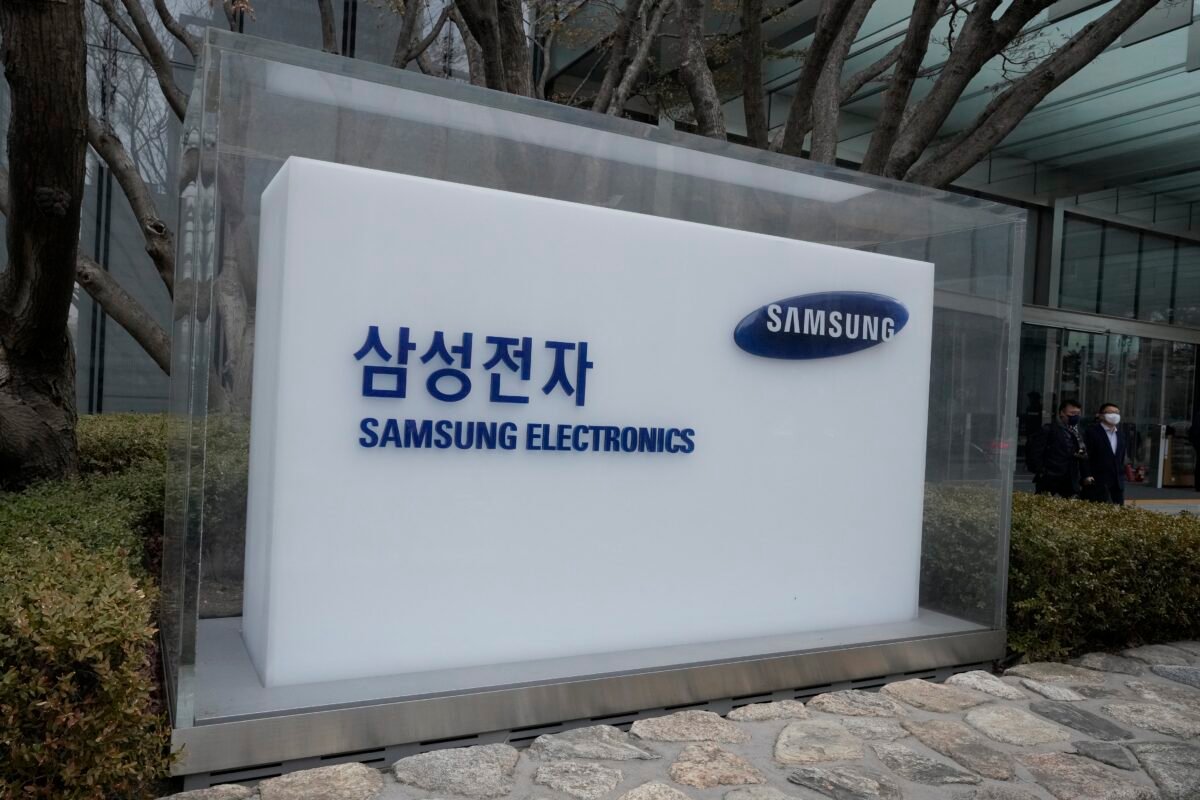 The logo of the Samsung Electronics Co. is seen at its office in Seoul, South Korea on Jan. 31, 2023. (Ahn Young-joon/AP Photo, File)