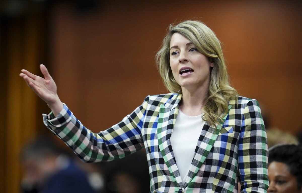 Minister of Foreign Affairs Melanie Joly rises during question period in the House of Commons on Parliament Hill in Ottawa on June 6, 2023. (The Canadian Press/Sean Kilpatrick)