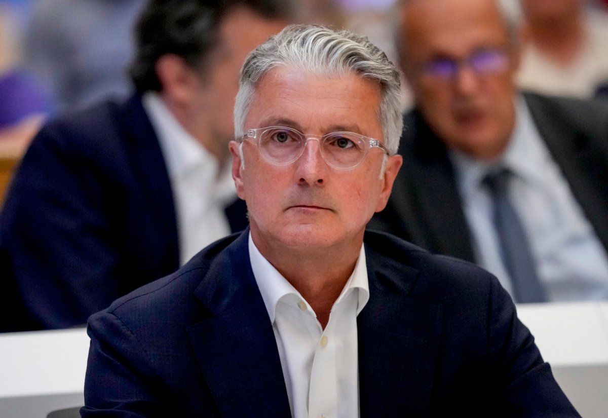 Rupert Stadler, former CEO of German car manufacturer Audi, sits in a regional court room and waits for the verdict in Munich, Germany, on June 27, 2023. (Matthias Schrader/Pool via AP Photo)