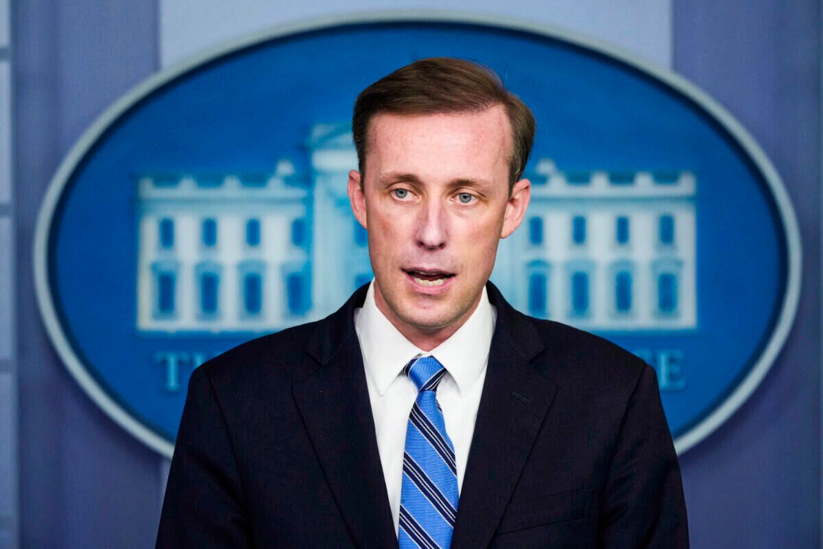 White House national security advisor Jake Sullivan speaks during the daily press briefing at the White House in Washington on Aug. 23, 2021. (Drew Angerer /Getty Images)