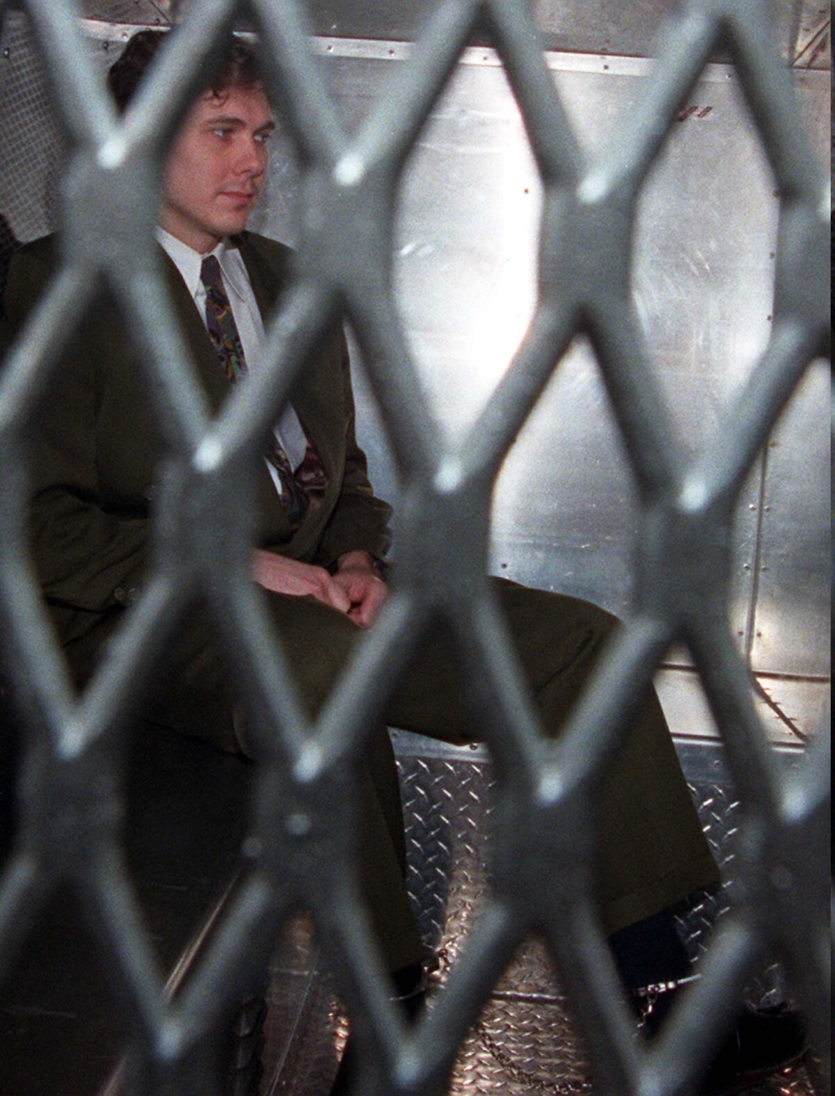 Paul Bernardo arrives at the provincial courthouse in Toronto on November 3, 1995. (Frank Gunn/The Canadian Press)