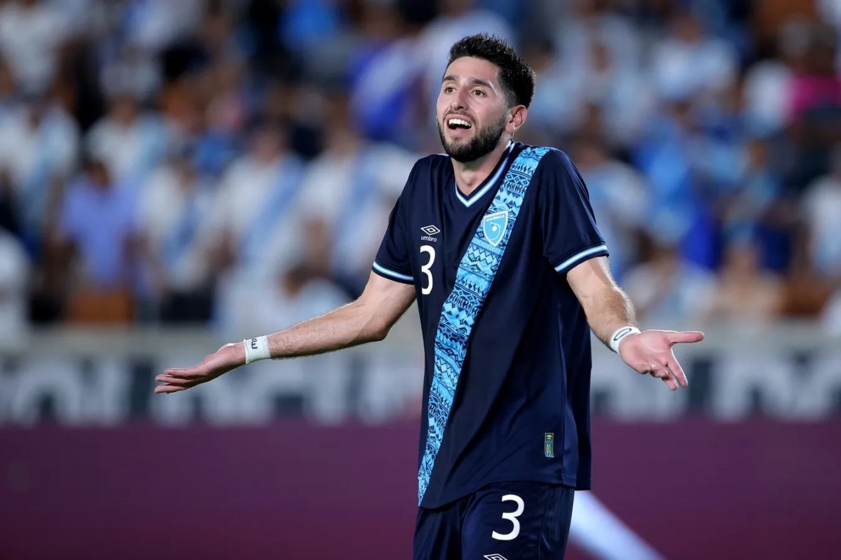 Guatemala defender Nicolas Samayoa (3) reacts after a call from the referee during the second half of the CONCACAF Gold Cup group stage match against Canada at Shell Energy Stadium in Huston on July 1, 2023. (Erik Williams-USA TODAY Sports via Field Level Media)
