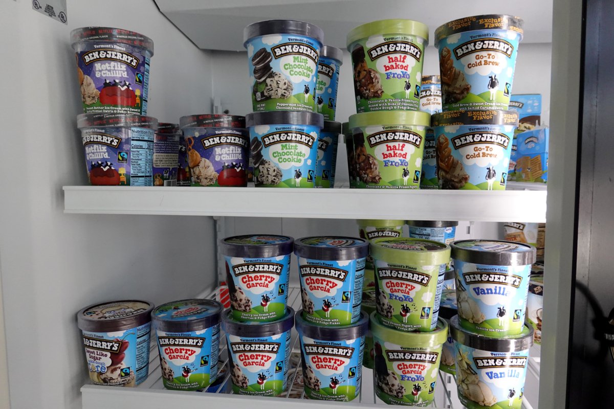 Ice cream shown for sale in a Ben & Jerry's store in Miami, Fla., on Sept. 23, 2021. (Joe Raedle/Getty Images)