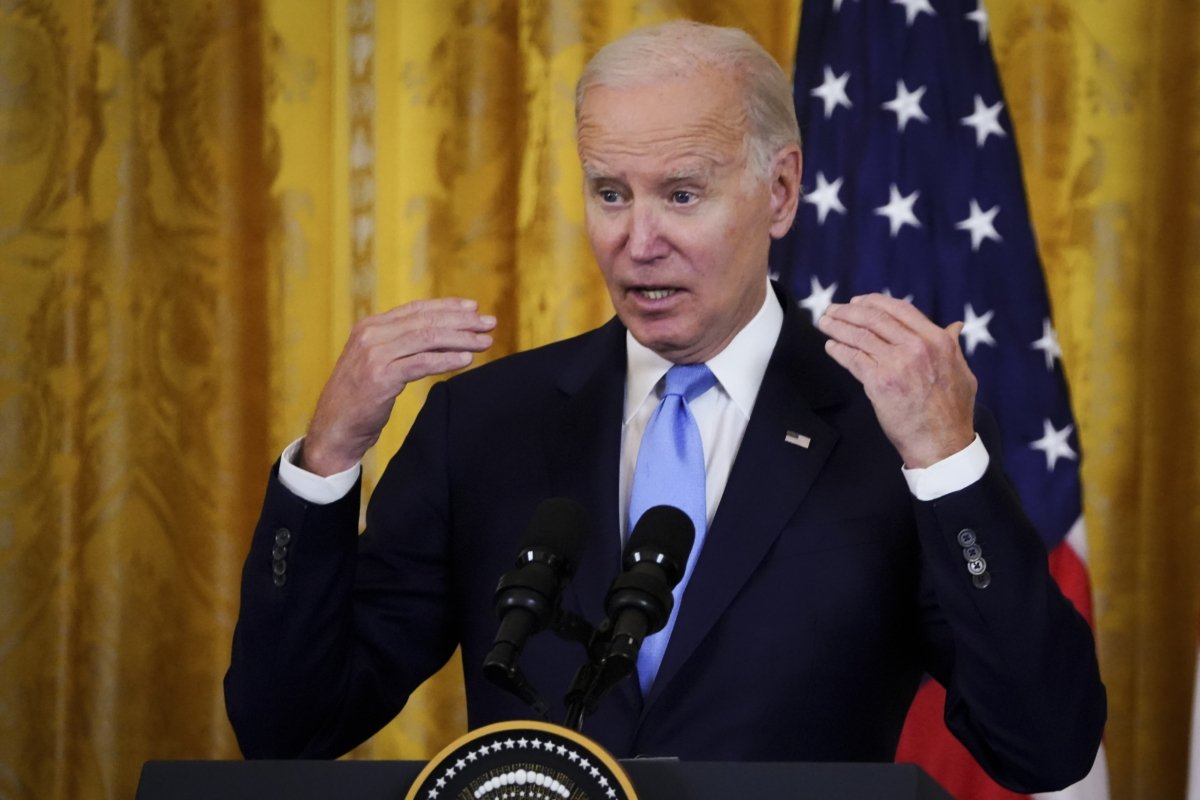 U.S. President Joe Biden speaks during a press conference with UK Prime Minister Rishi Sunak in the East Room of the White House in Washington on June 8, 2023.(Madalina Vasiliu/The Epoch Times)