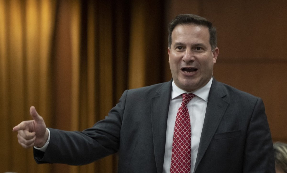 Public Safety Minister Marco Mendicino rises during Question Period in Ottawa, on June 20, 2023. (The Canadian Press/Adrian Wyld)
