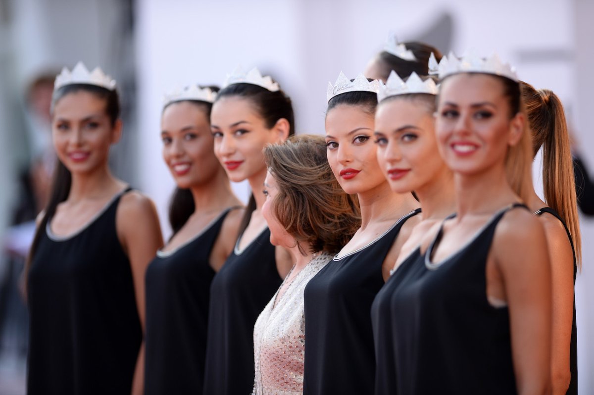 Finalists of the Miss Italia 2018 contest at the 75th Venice Film Festival at Sala Grande in Venice, Italy, on Sept. 7, 2018. (Eamonn M. McCormack/Getty Images)
