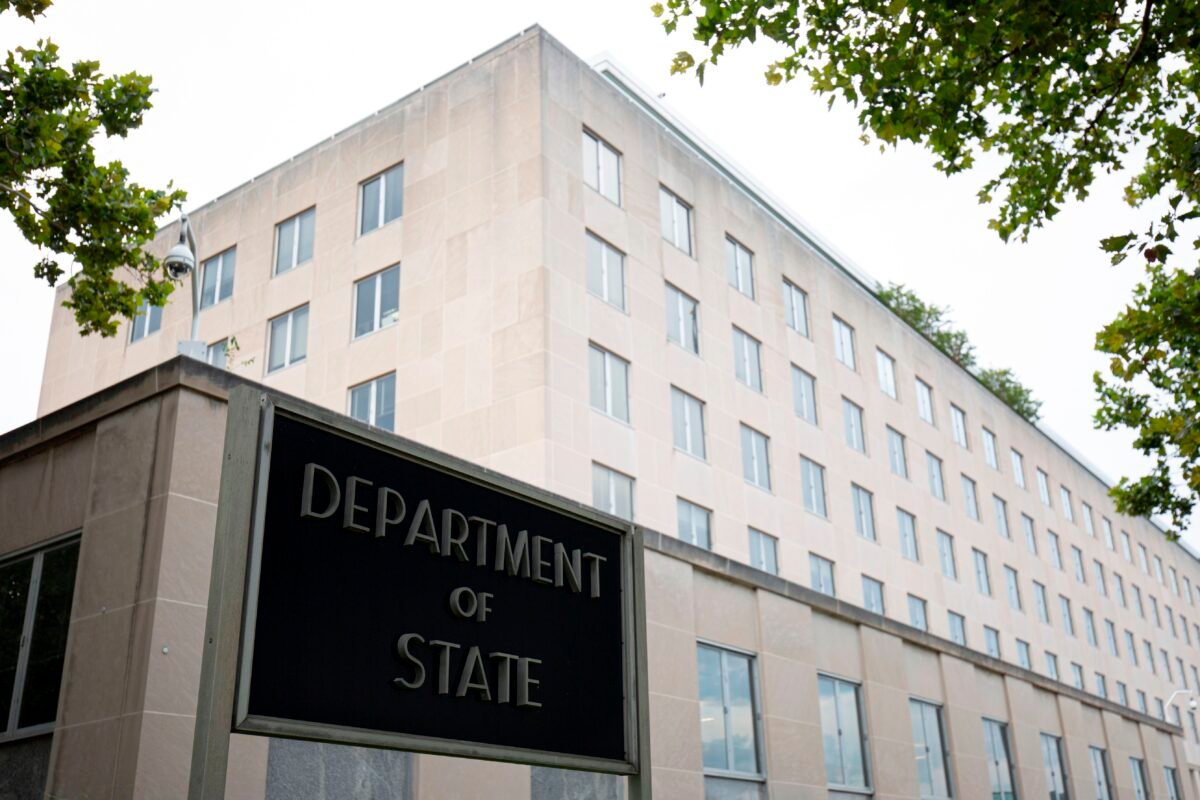 The U.S. Department of State building in Washington on July 22, 2019. (Alastair Pike/AFP via Getty Images)