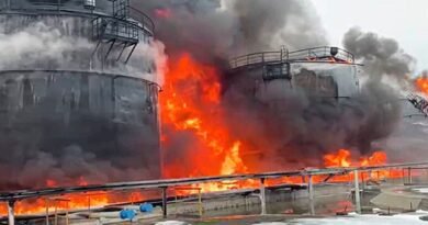 Ukrainian Drone Attack on Oil Depot Inside Russia Causes Massive Blaze, Officials Say