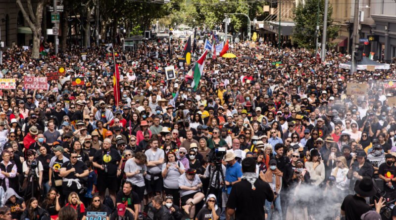 Thousands Rally on Steps of State Parliament During ‘Invasion Day’ Protests