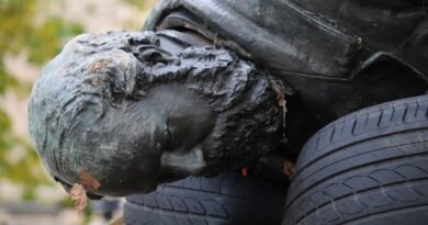Former Premier’s Statue Sawn Off at Ankles and Spraypainted